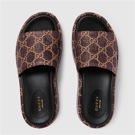 designer slides women gucci|Gucci women's slides clearance sale.